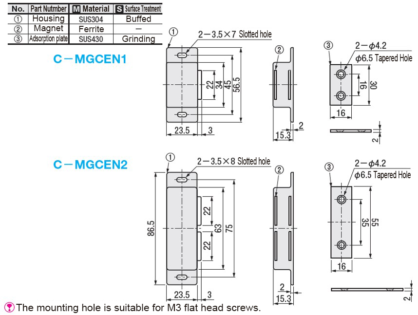 Economic type Magnetic catch Metal vertical fixed type