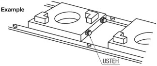 Features and usage outline drawing of set pin product Usage overview Stop Pins