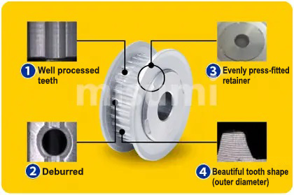 Features of MISUMI Timing Pulleys S3M timing pulley