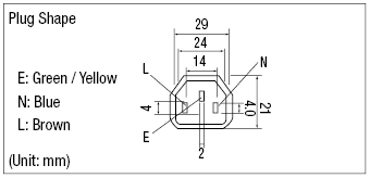 AC Cord - Fixed Length (VDE) - Single-Sided Cutoff Model Plug:Related Image