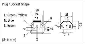 AC Cord - Fixed Length (VDE) - Double-Ended:Related Image