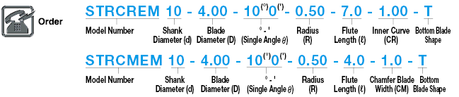 Carbide Straight Blade Tapered Radius End Mill, 2-Flute, with Chamfering Blade:Related Image