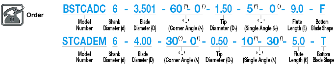 Carbide Straight Blade Tapered Corner Angle End Mill, 2-Flute, Tip Diameter Designation Type:Related Image