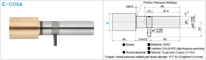 Shank For Round Electrode (Tough Pitch Copper) Attached Type: Related Image