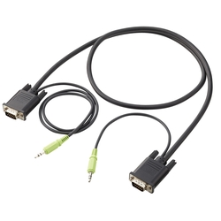 VGA cable with stereo mini plug (compatible with VESA-DDC)