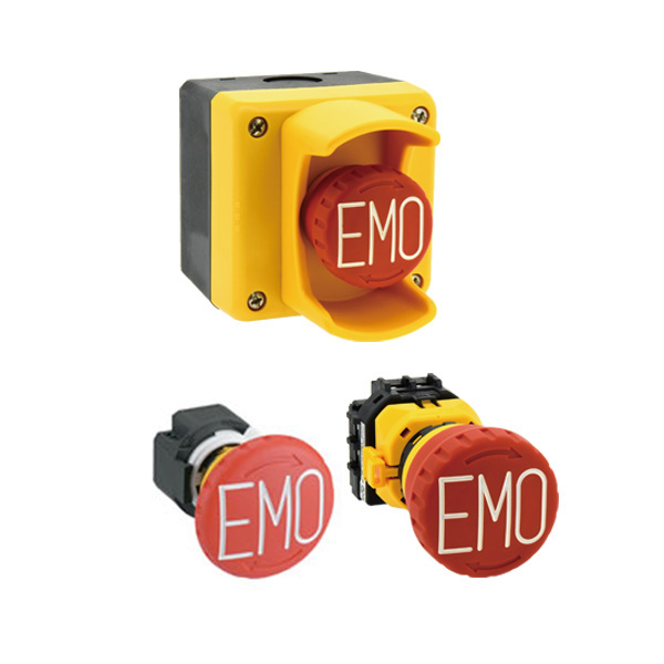 ø22 HW Series, SEMI Emergency off (EMO) Switch HW1B-V422R-EMO