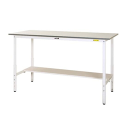 Work Table 150 Series, Height Adjustment Type H900 to H1,200 mm, With Half-Sided Shelf Board / Full-Faced Shelf Board, SUPAH Series