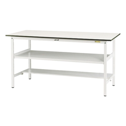 Work Table 150 Series, Rigid, With Intermediate Shelf Board, H950 mm, With Half-Sided Shelf Board, SUPH Series