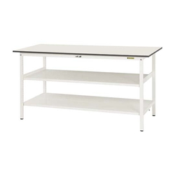 Work Table 150 Series With Fixed Intermediate Shelf, H950 mm, With Full-Scale Shelf Board, SUPH Series 61-3744-08