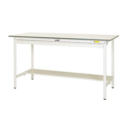 Work Table 150 Series With Fixed Wide Drawer, H950 mm, With Half-Sided Shelf Board, SUPH Series 61-3745-21