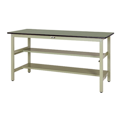 Work Table 300 Series With Fixed Intermediate Shelf, H740 mm, Half-Sided Shelf, SWR Type