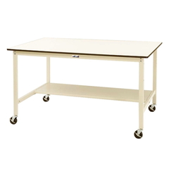 Work Table Wide Type, Mobile, H1,014 mm, Half-Sided Shelf Board, SWPWHC Series