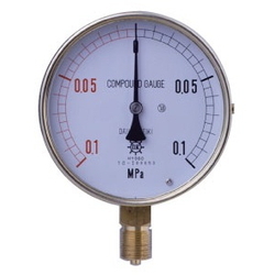 HNT General Purpose Pressure Gauge, Rimless Type (A) AT-G3/8-100X0.6MPA-AHT