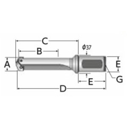 Throw-Away Drill, 2/2.5 Series Holder, Metric Size Straight Shank 23020H-32FMS