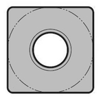 Square 90°, Negative, with Hole SNMM19○○PX "Single-sided / Rough Cutting, High-feed"