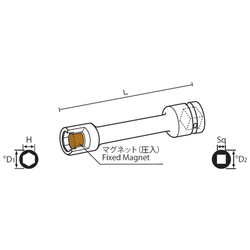 9.52 mm Square Drive Sockets Socket with Magnet, MP Extension Type Extension Sockets(Singel Hex)