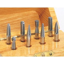 Carbide Cutter, Assorted Set (with Wood Box), Shaft Diameter ⌀6.0 28171