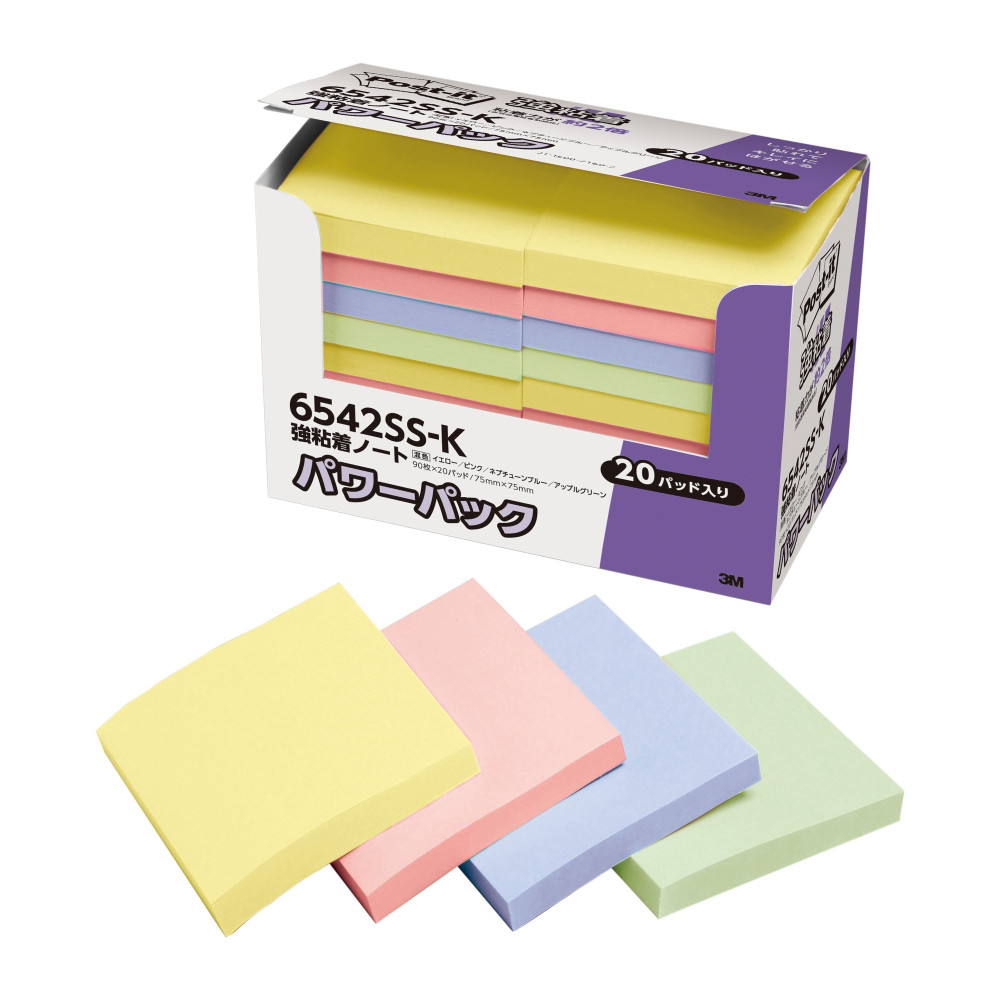 Post-it Cost Reduction Power Pack Super Sticky Series Pastel Color Notes