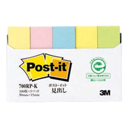 Post-it Tabs Recycled Paper, Standard Colors