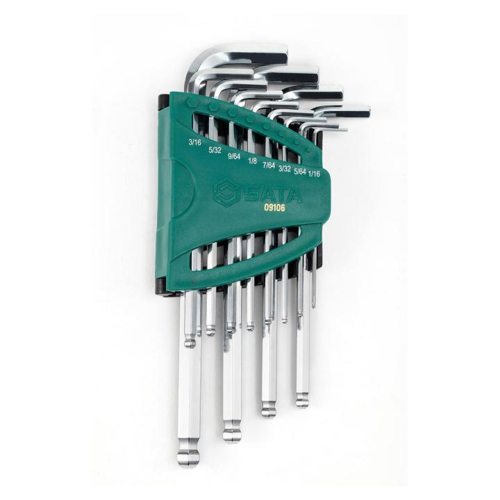 Sata Long Arm Ball Point Hex Key Set, S.A.E.