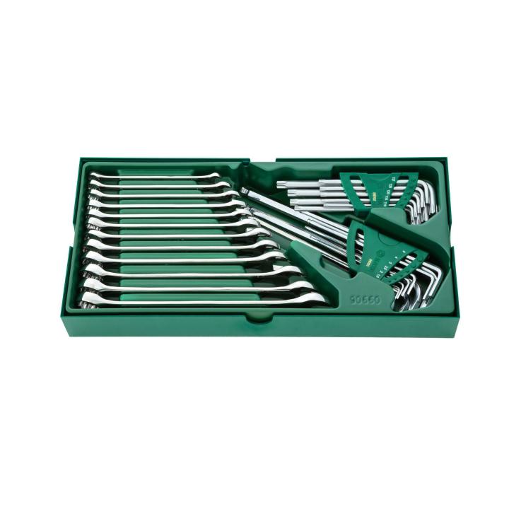 Sata Combination Wrench and Hex Key Tray Set