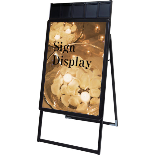Poster Grip Stand Signboard with Brochure Cases, Single-Sided Type