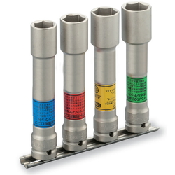 Thin, Long-Type Wheel Nut Socket Set For Impact Wrenches (With Holder) HA404LLN