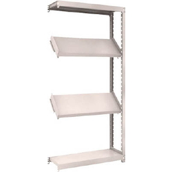 Light/Medium-Duty Boltless Shelving, M2 Type, Connection Type (200 kg, Height 1,800 mm, 2 Inclined Out of 4 Tiers, With Front Support) M2-6534K2B