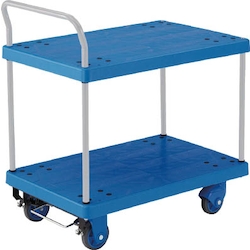 Plastic Trolley, Grand Cart, Silent, One-Side Handle 2-Level Type / with Stopper TP-X904S