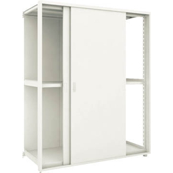 Small to Medium Capacity Boltless Shelf Model M2 (Panels and Double Sliding Doors Provided, 200 kg Type, Height 1,800 mm, 3 Shelf Type) Linked Unit Type (Height 1,800 mm, Rear Plates Provided)