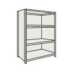 Small Capacity Bolted Shelf (Rear and Side Panels Provided, 100 kg Type, Height 1,800 mm) 63W-24-NG