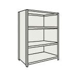 Small Capacity Bolted Shelf (Rear and Side Panels Provided, 100 kg Type, Height 1,500 mm)