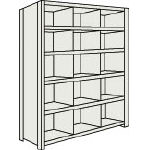 Small Capacity Bolted Shelf (Vertical Partitions Provided, 100 kg Type, Height 1,800 mm) 63V-38-NG
