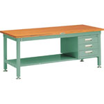 Medium-Duty Workbench (With 3-Tier Cabinet), Uniform Load 2,000 kg