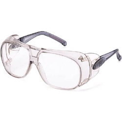 Twin-Lens Type Safety Glasses with Non-Slip Rubber Clear Frame