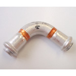 Crosslinked Polyethylene/Polybutene Pipe Compatible Press Type Fitting, JP Joint, J, 90° Elbow J90E-13