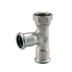 Press Fitting for Stainless Steel Pipe, SUS Press Female Adapter Tee (for Inlet Valve) SP-FT-20X3/4X20