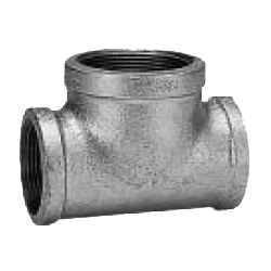 CK Fittings - Screw-in Type Malleable Cast Iron Pipe Fitting - Unequal Diameter (Small Diameter Branches) Tee with Band BRT-50X32-W