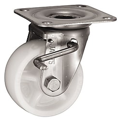 JAB-Type Stainless Steel Swivel Caster (With Double Stopper) 75‑mm Size (Metal Fitting Only, No Wheel)