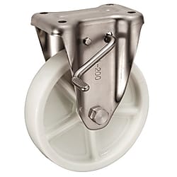 KABZ-Type Stainless Steel Fixed Caster (With Rotation Stopper) 200‑mm Size (Metal Fitting Only, No Wheel)