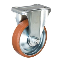 Medium-Load Caster, P-WK Type, Loglan (Urethane), Type with Wheels, Includes Fixture