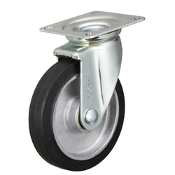 Traction Trolley Caster, TR-AWJ Model, Aluminum Core Type, Includes Rotating Fitting TR-130AWJ