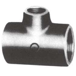 Screw-In Malleable Cast Iron Pipe Fitting, Reducing Tee (Small Branch Diameter)