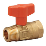 Brass-Made General Purpose 10K Ball Valve Tapered Male Threading x Tapered Female Threading (T-Shaped Handle) S6-15A