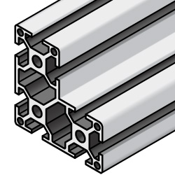 Aluminum Frame 8 Series/slot width 10/80x80x40mm, Parallel Surfacing