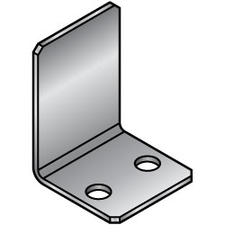 L-Shaped Sheet Metal Mounting Plate / Bracket -Custom Dimensions Type- FACAS