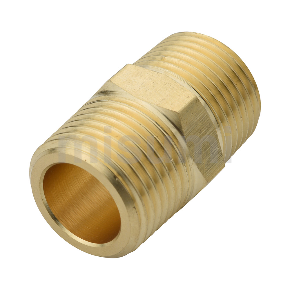 Brass Screw-In Fittings Nipple, Equal Dia.