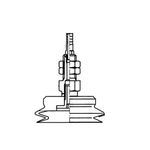 Three-Layered Bellows Type Pad, PC Series, Pad with Fixing Type Brackets and No Fittings