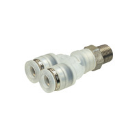 For Clean Environment, Tube Fitting PP Type, Branch Y, Threaded Section SUS304