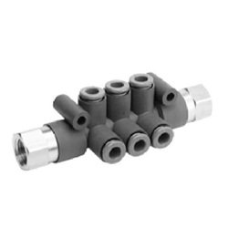 Flame Resistant (Equivalent To UL-94 Standard V-0) FR One-Touch Fittings Manifold KRM12 KRM12-08-03-6